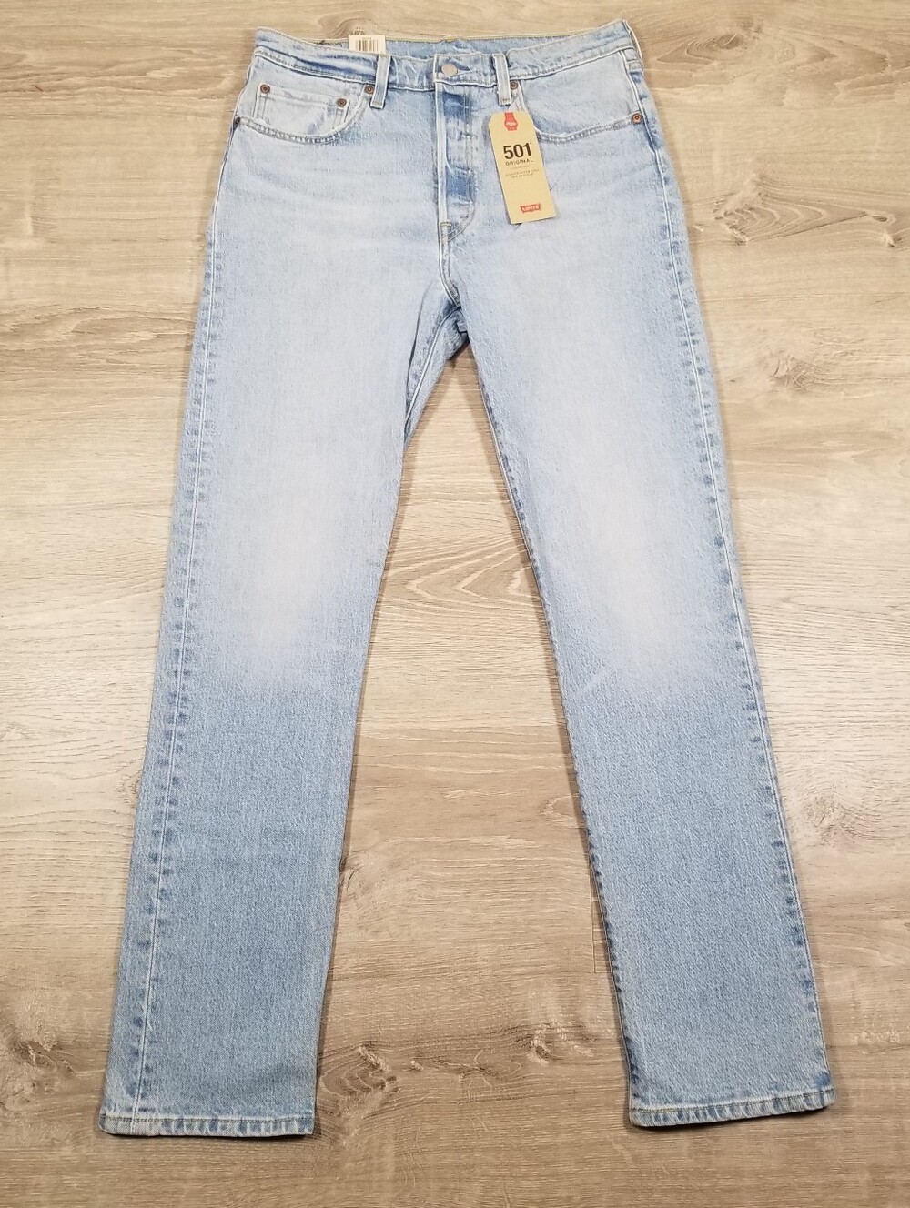 Levis 501 Original High Rise Straight Leg Blue Denim Jeans Womens 30x32 NWT